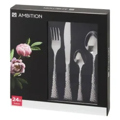 AMBITION BUBBLE Sztućce Komplet 24 el w pudełku / 6 osób / połysk