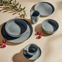 AMBITION CRAFT Filiżanka porcelanowa 220 ml + spodek 14,5 cm / niebieska