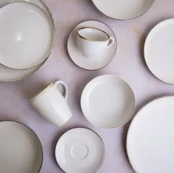 AMBITION CRAFT Serwis obiadowy 18 el dla 6 osób / beżowa porcelana
