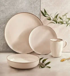 AMBITION CRAFT Serwis obiadowy 48 el dla 12 osób / beżowa porcelana