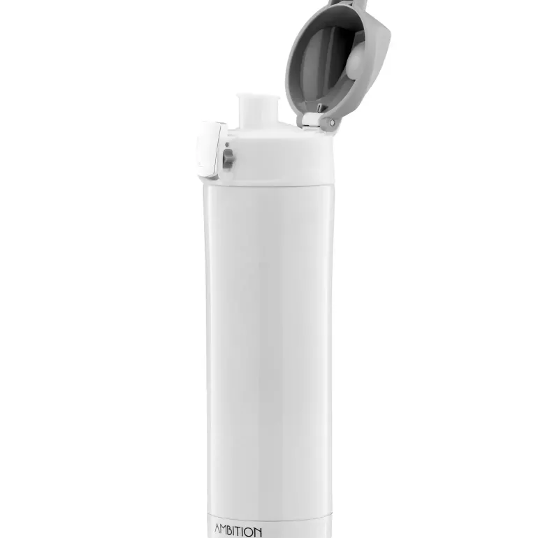 AMBITION GLOSSY Kubek termiczny 420 ml biały / stal nierdzewna
