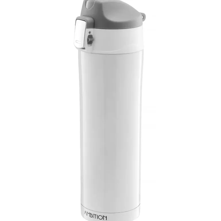 AMBITION GLOSSY Kubek termiczny 420 ml biały / stal nierdzewna