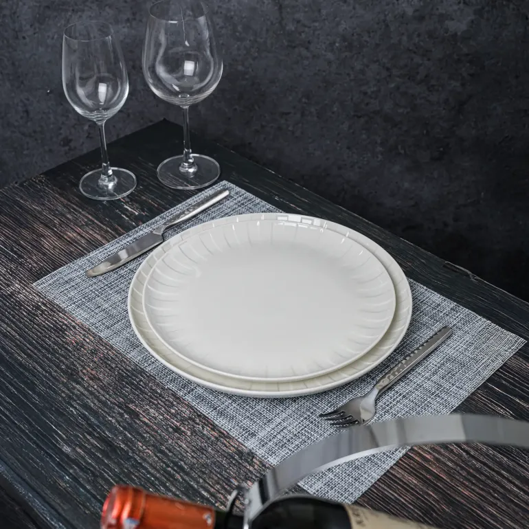 AMBITION | LIGNE TALERZ OBIAD 26 CM BIAŁY / porcelana