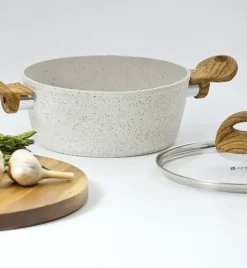 AMBITION NATURE Komplet garnków z pokrywkami 6 el + patelnie Nature 20, 24 cm + Wok 26 cm