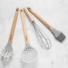 AMBITION NORDIC Łyżka do spaghetti silikonowa 29 cm z bambusową rączką / skandynawski styl