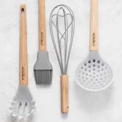 AMBITION NORDIC Łyżka do spaghetti silikonowa 29 cm z bambusową rączką / skandynawski styl