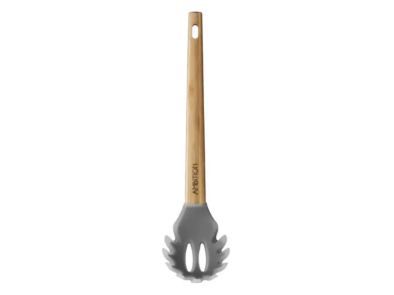 AMBITION NORDIC Łyżka do spaghetti silikonowa 29 cm z bambusową rączką / skandynawski styl