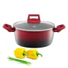 AMBITION OMBRE RED Garnek z pokrywką 28 cm / 6,7 l / aluminium / indukcja