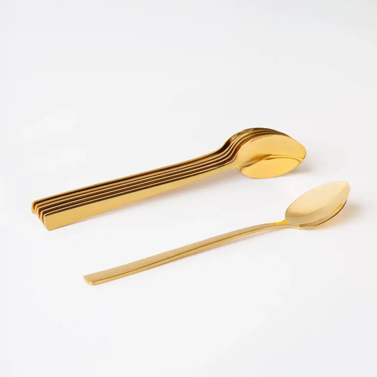 AMBITION PRATO Komplet 6 łyżeczek do deserów 18,5 cm / pudełko / 6 osób / złoty