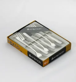 AMBITION PRATO Sztućce Komplet 6 widelczyków do ciasta w pudełku / połysk