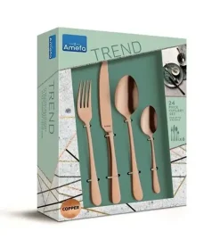 AMEFA AUSTIN VINTAGE Sztućce UE 96 el pudełko / 24 os RETRO STYL / miedziane / wieczysta gwarancja