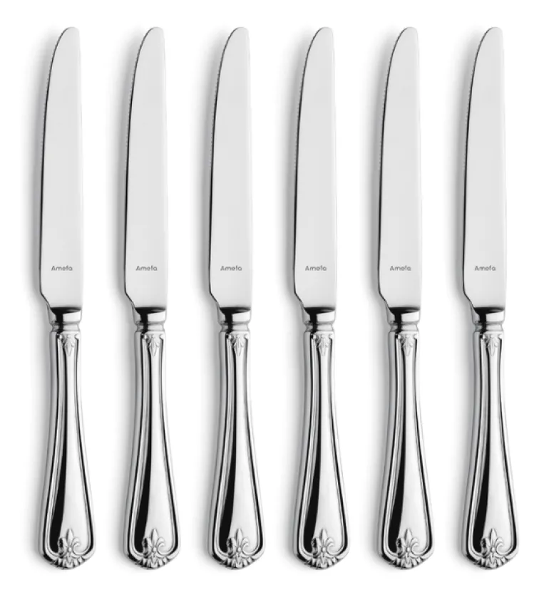 AMEFA DUKE Sztućce UE 6x Nóż obiadowy 23,4 cm luzem stal 18/10 RETRO STYL