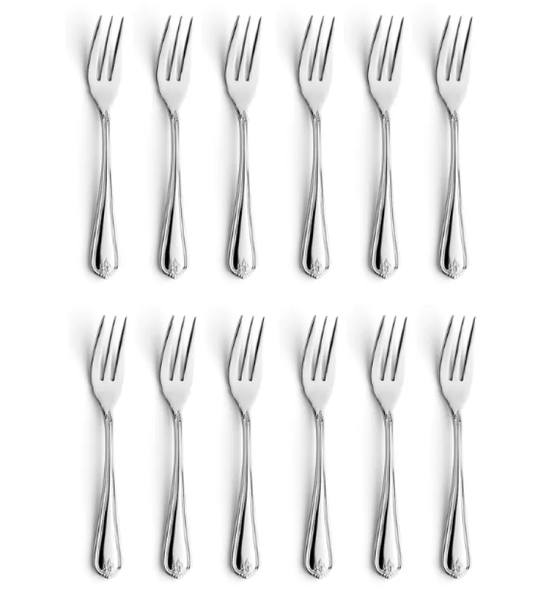 AMEFA DUKE Sztućce UE 12x Widelczyk do ciasta 14,8 cm luzem stal 18/10 RETRO STYL