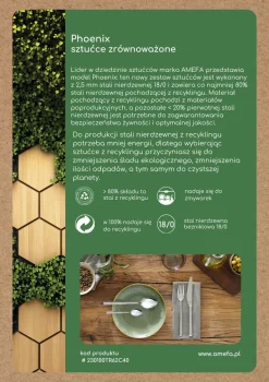 AMEFA PHOENIX Komplet sztućców z recyklingu 48 el dla 12 os w pudełku / połysk / stal nierdzewna 18/0