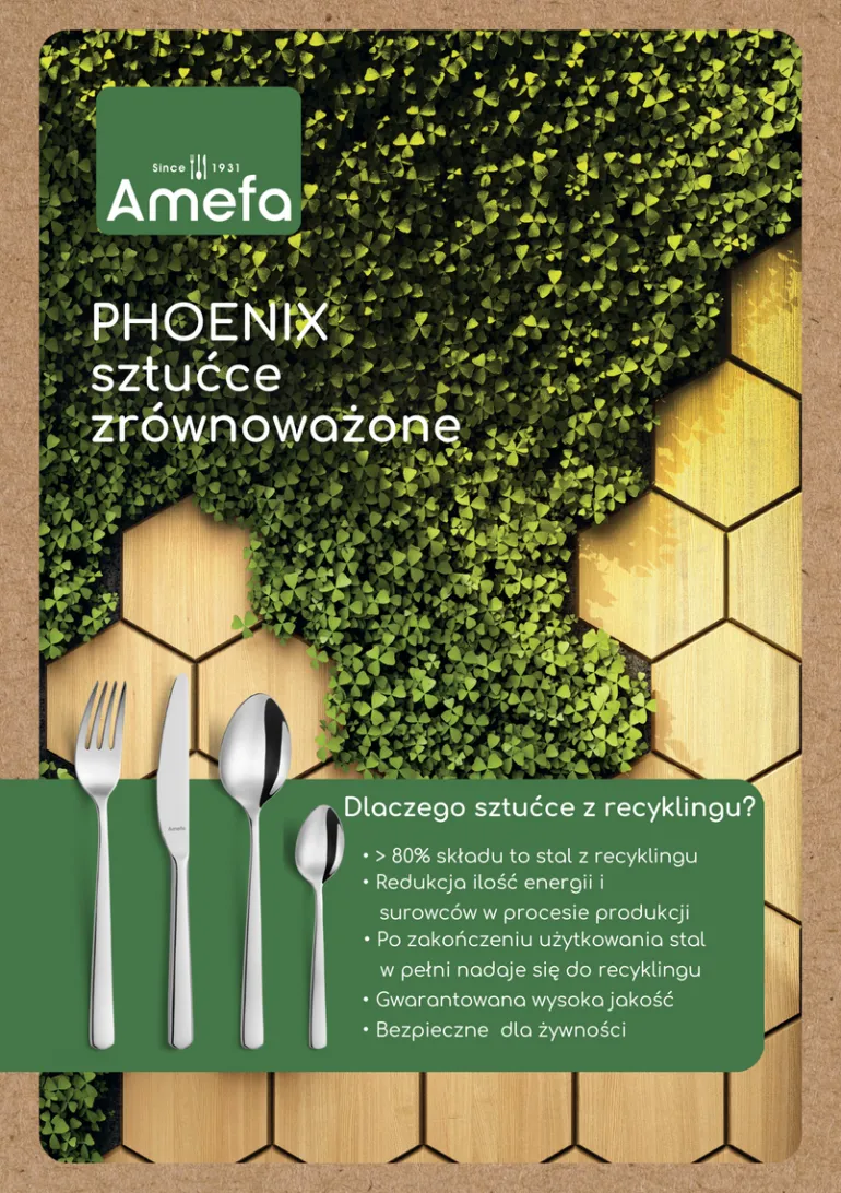 AMEFA PHOENIX Sztućce UE 60x Nóż obiadowy luzem / stal nierdzewna 18/0
