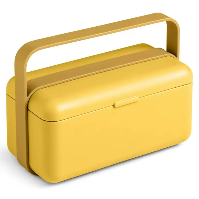 BLIM PLUS Lunchbox ze sztućcami mały żółty / innowacyjny / wygodny
