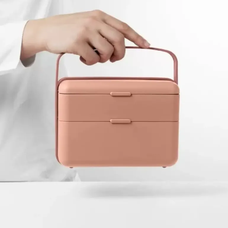 BLIM PLUS Lunchbox ze sztućcami duży różowy / innowacyjny / wygodny