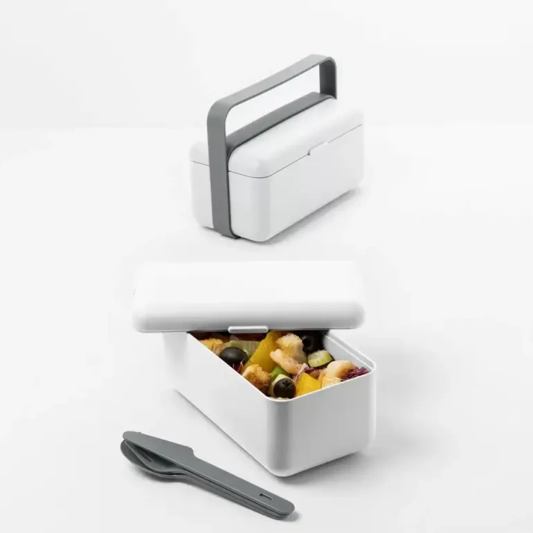 BLIM PLUS Lunchbox ze sztućcami mały biały / innowacyjny / wygodny