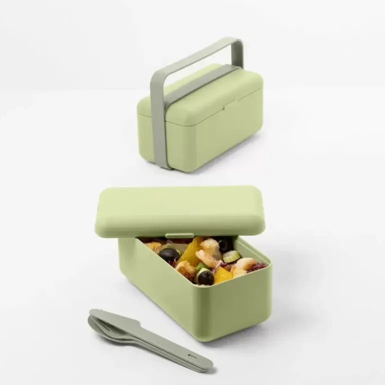BLIM PLUS Lunchbox ze sztućcami mały zielony / innowacyjny / wygodny