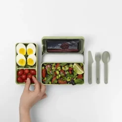 BLIM PLUS Lunchbox ze sztućcami duży zielony / innowacyjny / wygodny