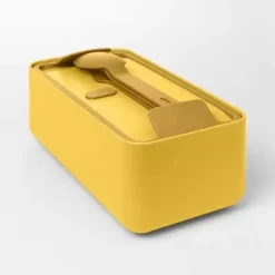 BLIM PLUS Lunchbox ze sztućcami duży żółty / innowacyjny / wygodny