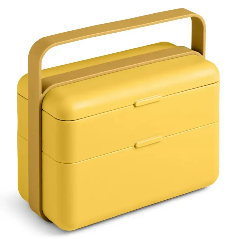 BLIM PLUS Lunchbox ze sztućcami duży żółty / innowacyjny / wygodny
