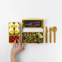 BLIM PLUS Lunchbox ze sztućcami duży żółty / innowacyjny / wygodny