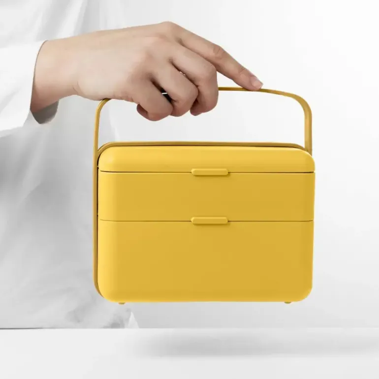 BLIM PLUS Lunchbox ze sztućcami duży żółty / innowacyjny / wygodny