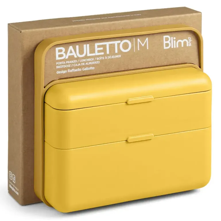 BLIM PLUS Lunchbox ze sztućcami duży żółty / innowacyjny / wygodny