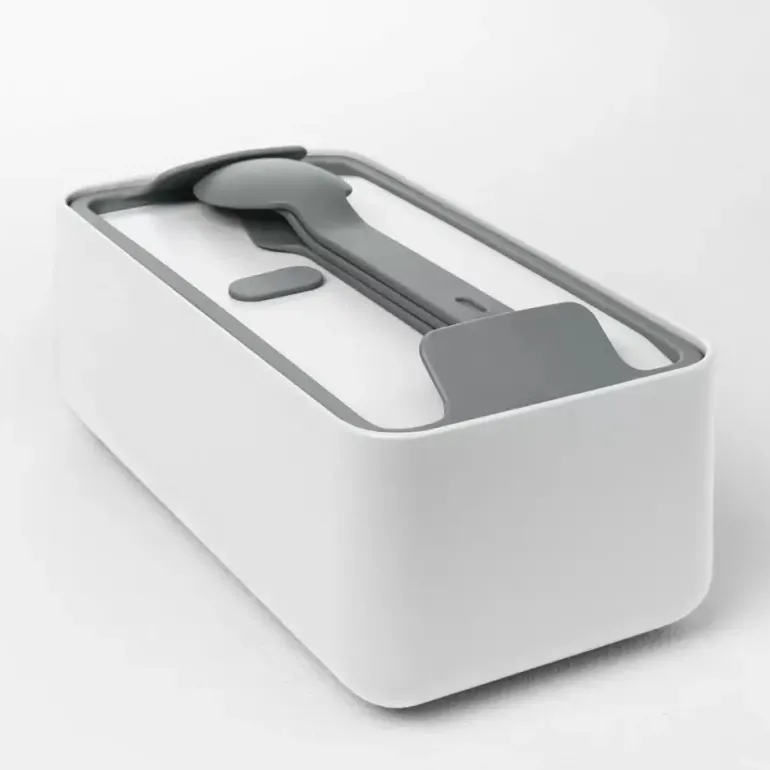BLIM PLUS Lunchbox ze sztućcami duży biały / innowacyjny / wygodny