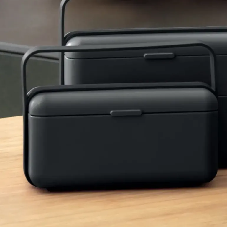BLIM PLUS Lunchbox ze sztućcami mały czarny / innowacyjny / wygodny