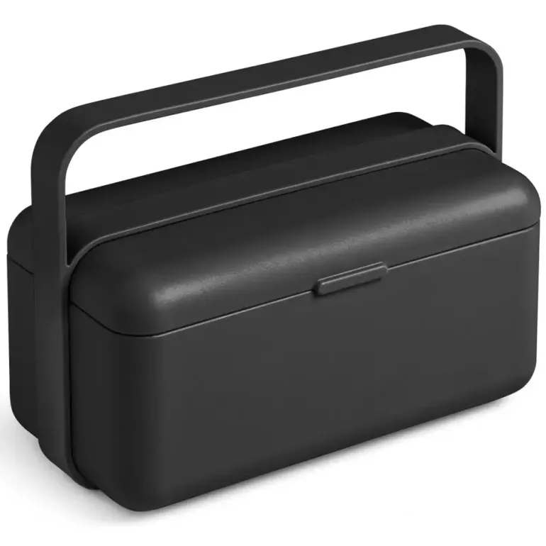 BLIM PLUS Lunchbox ze sztućcami mały czarny / innowacyjny / wygodny