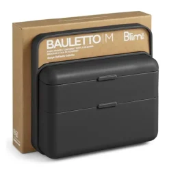 BLIM PLUS Lunchbox ze sztućcami duży czarny / innowacyjny / wygodny
