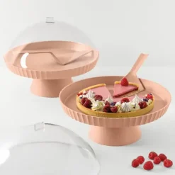 BLIM PLUS Patera do ciasta z pokrywą i łopatką pomarańczowa