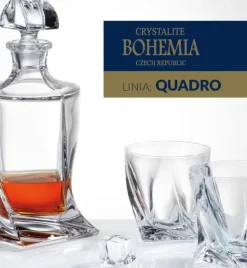 BOHEMIA QUADRO Karafka do whisky 770 ml / szkło kryształowe / CR1A500