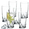 BOHEMIA QUADRO Komplet Dzbanek + szklanki do drinków, napojów / 7 el / szkło kryształowe CR8A500