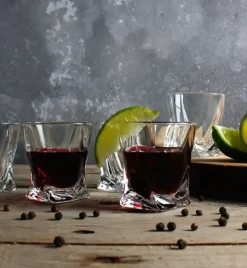 BOHEMIA QUADRO Komplet 6 kieliszków do likieru / nalewek / szkło kryształowe / CR93A500