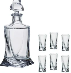 BOHEMIA QUADRO Zestaw do likieru - karafka + kieliszki 7 elementów / CR70A500