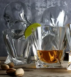 BOHEMIA QUADRO Zestaw do whisky Karafka + szklanki / 13 el / szkło kryształowe