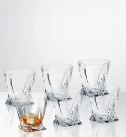 BOHEMIA QUADRO Zestaw do whisky Karafka + szklanki / 13 el / szkło kryształowe