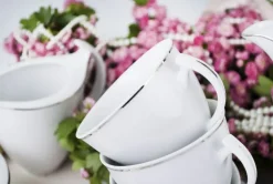 CHODZIEŻ AKCENT 9718 PLATYNOWA LINIA Zestaw kawowy 39 el / 12 osób / porcelana