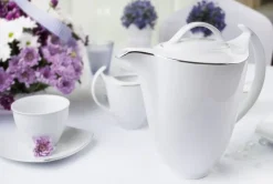 CHODZIEŻ AKCENT 9718 PLATYNOWA LINIA Zestaw kawowy 39 el / 12 osób / porcelana