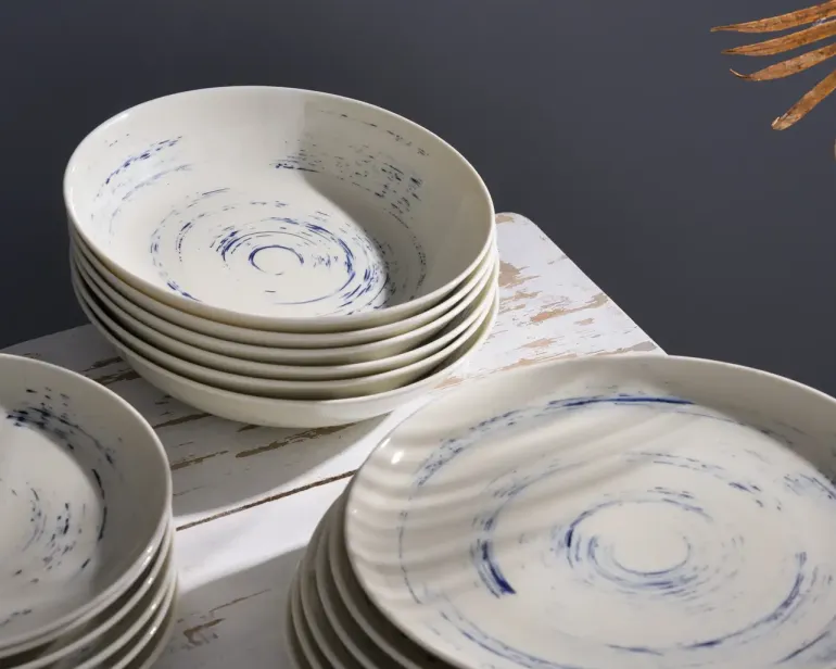 CHODZIEŻ CITY CT22 BORÓWKOWY KREM Serwis obiadowy 36 el / 12 osób / porcelana
