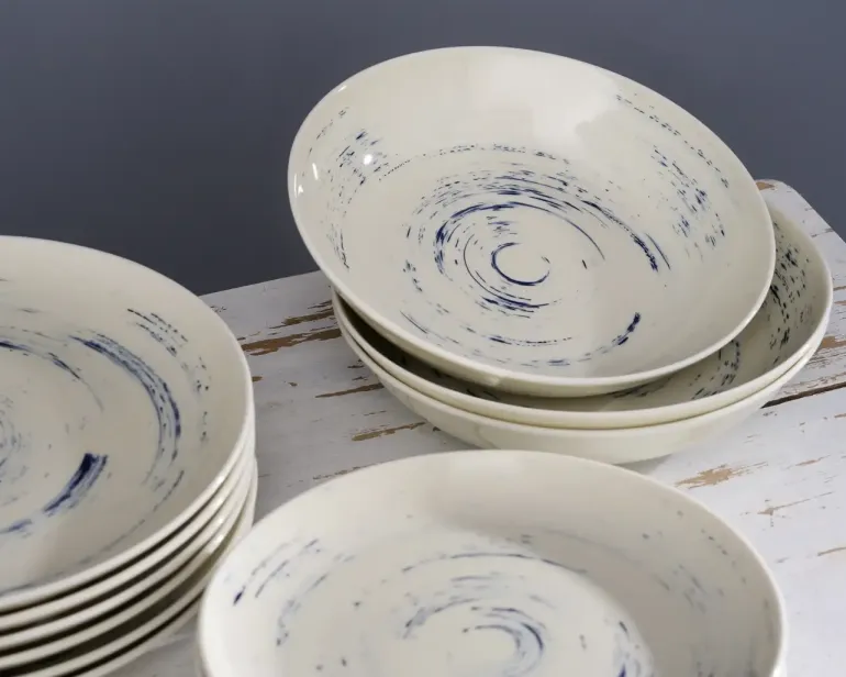 CHODZIEŻ CITY CT22 BORÓWKOWY KREM Serwis obiadowy 36 el / 12 osób / porcelana
