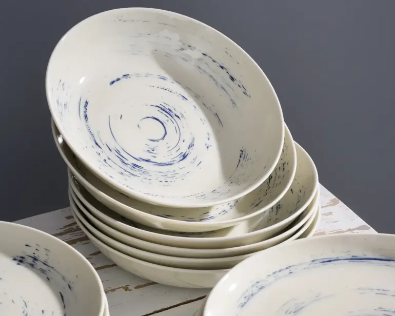CHODZIEŻ CITY CT22 BORÓWKOWY KREM Serwis obiadowy 18 el / 6 osób / porcelana