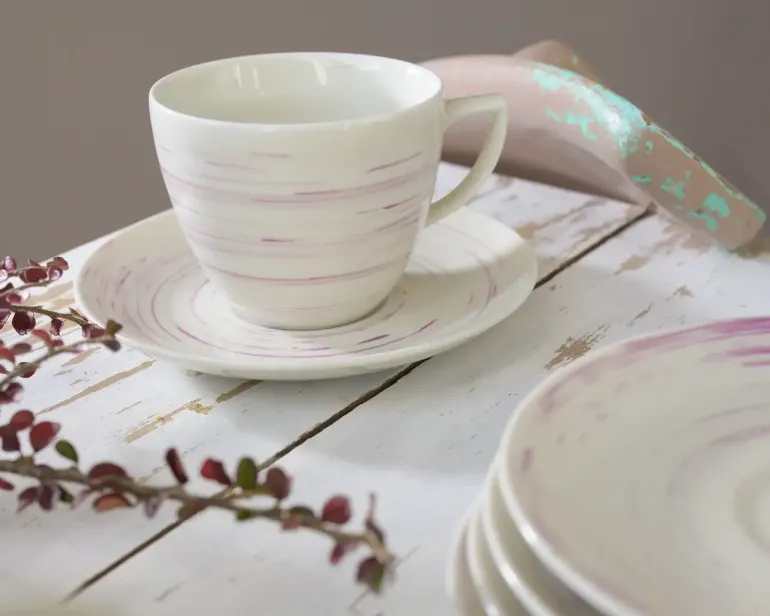 CHODZIEŻ CITY CT21 WIŚNIOWY MUS Serwis kawowy 12 el / 6 osób / porcelana