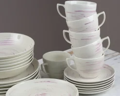 CHODZIEŻ CITY CT21 WIŚNIOWY MUS Serwis kawowy 12 el / 6 osób / porcelana