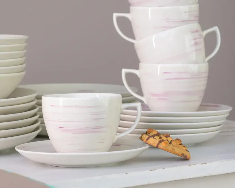 CHODZIEŻ CITY CT21 WIŚNIOWY MUS Serwis kawowy 12 el / 6 osób / porcelana
