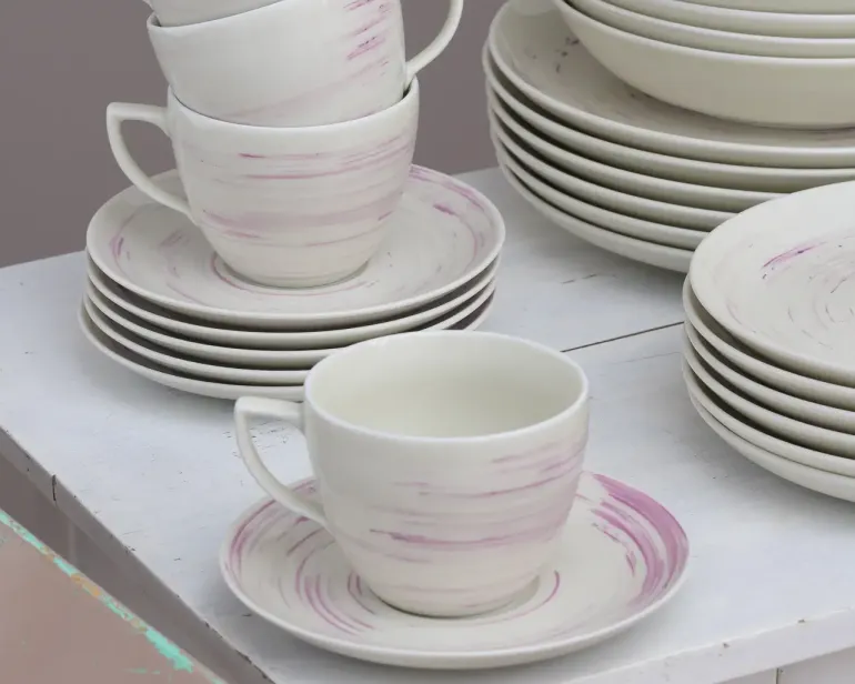 CHODZIEŻ CITY CT21 WIŚNIOWY MUS Serwis kawowy 12 el / 6 osób / porcelana