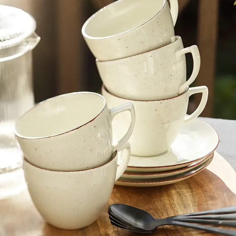 CHODZIEŻ CITY CT02 ŻYWIOŁY Serwis kawowy 12 el / 6 osób / PUSTYNNY PIASEK / porcelana